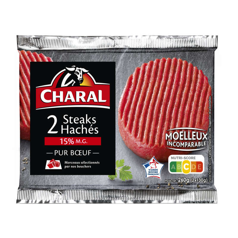 Charal Pure Beef Minced Steaks, 15% Fat. Gr