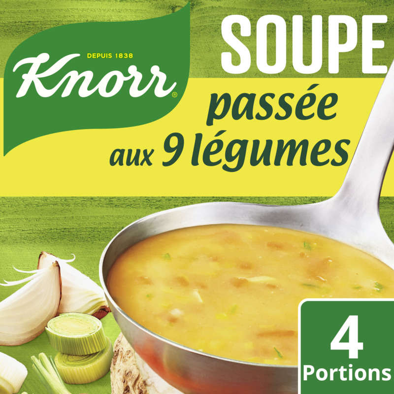 Knorr Soupe Passée Aux 9 Légumes, Déshydratée, Pour 4 Portions 105G Knorr Soupe Passée Aux 9 Légumes, Déshydratée, Pour 4 Portions 105G