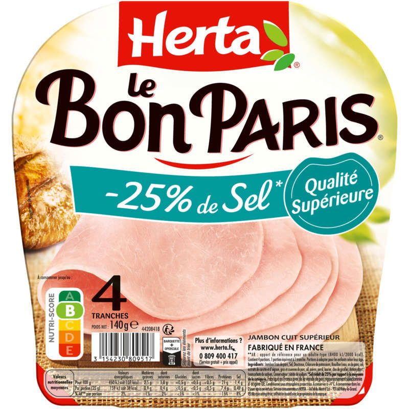Herta Le Bon Paris -25% salt 4 slices 140g