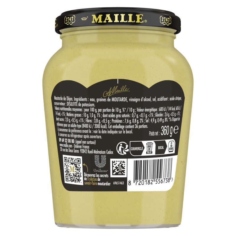 Maille l'originale moutarde fine de Dijon 360g Maille l'originale moutarde fine de Dijon 360g
