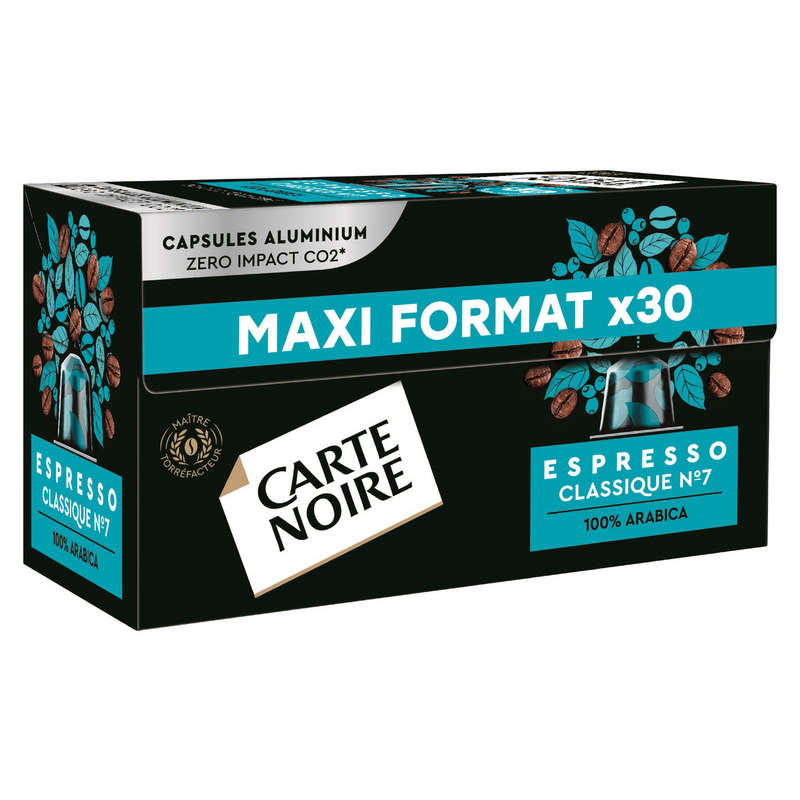 Carte noire 30 classic espresso aluminum capsules n°7 - 165g Carte noire 30 classic espresso aluminum capsules n°7 - 165g