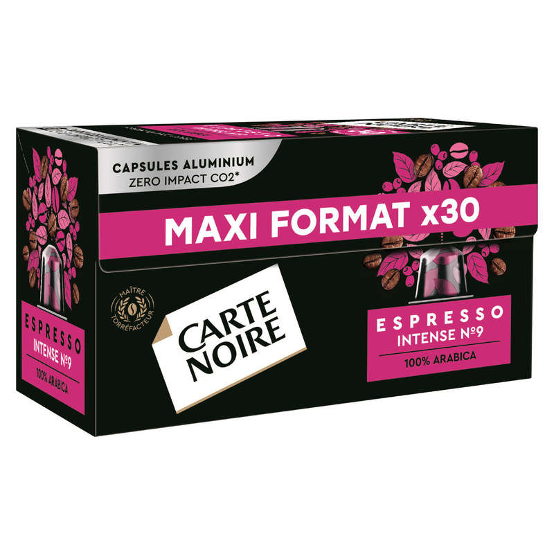 Carte noire 30 capsules alu espresso intense n°9 - 165g Carte noire 30 capsules alu espresso intense n°9 - 165g