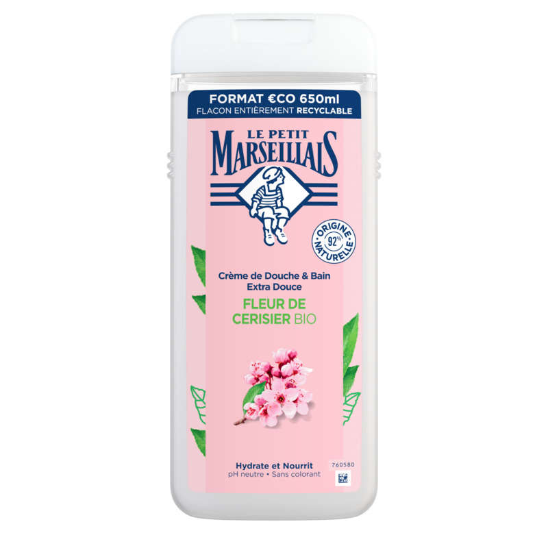 Le petit Marseillais Gel douche & bain fleur de cerisier Bio 650ml Le petit Marseillais Gel douche & bain fleur de cerisier Bio 650ml