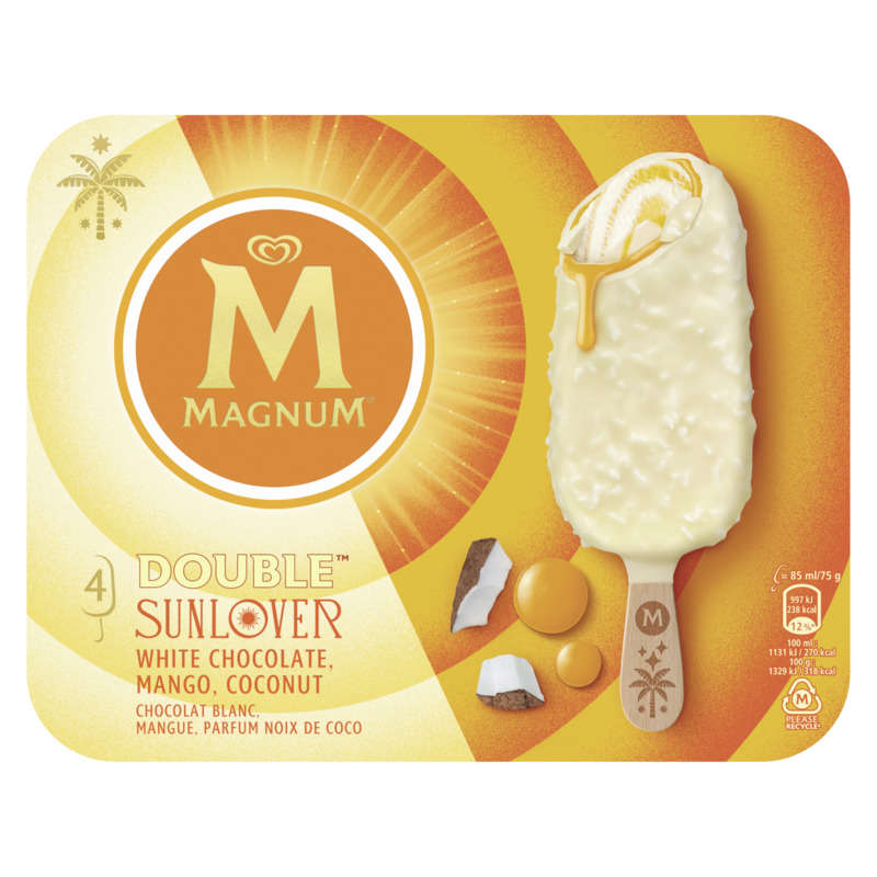 Magnum Ice Cream Sticks White Chocolate Mango 4x85ml