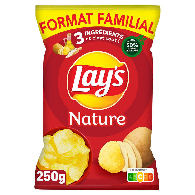 Lay's Chips Nature Format Familial 250g Lay's Chips Nature Format Familial 250g
