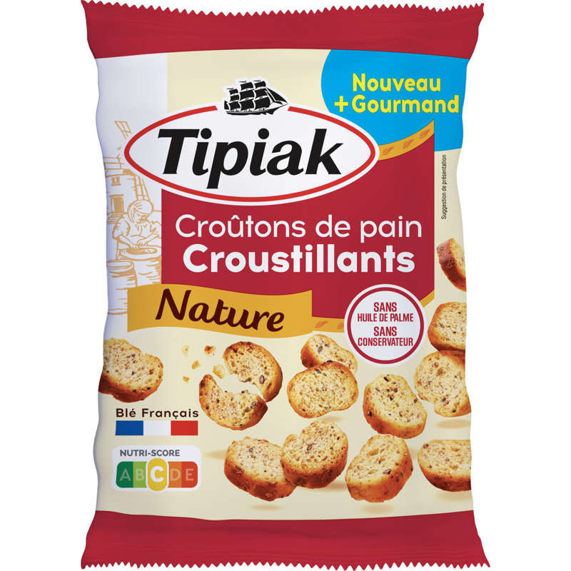 Tipiak Croûtons de Pain Croustillants Nature 75g Tipiak Croûtons de Pain Croustillants Nature 75g