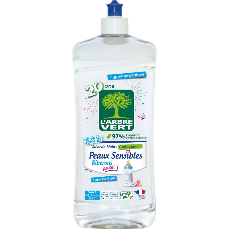 L'Arbre Vert Vaisselle Mains Peaux Sensibles Biberons Aussi 750ml
