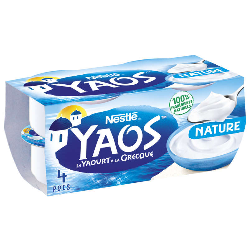 YAOS Plain Greek Yogurts 4 x 150g