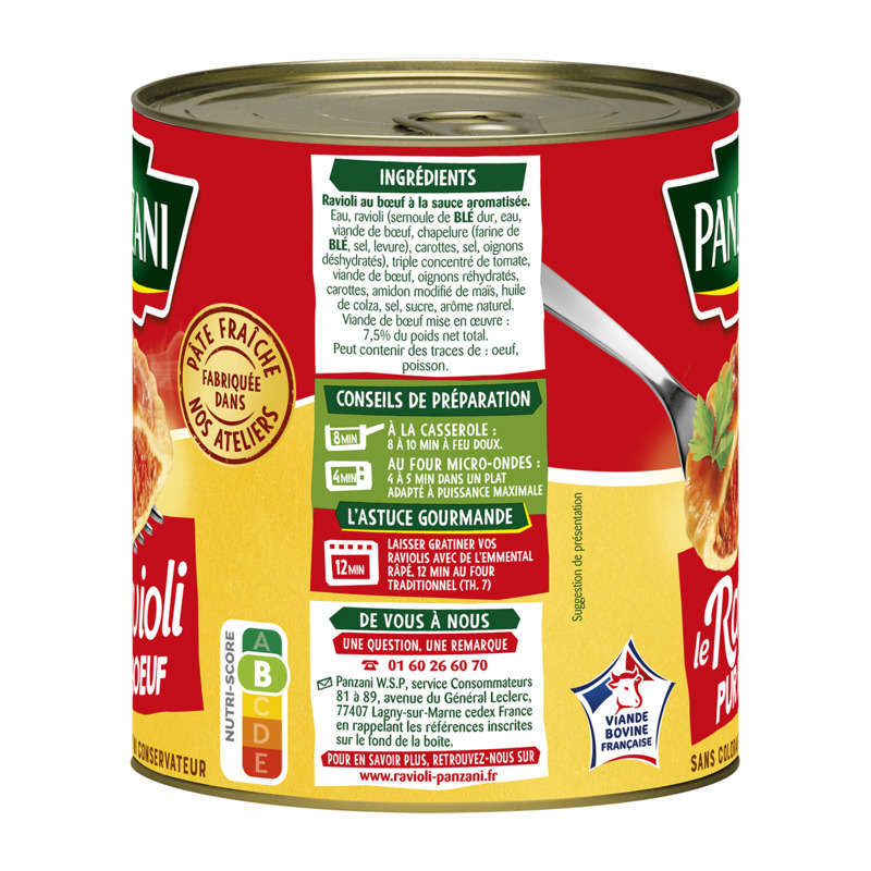 Panzani Pure beef ravioli 800g