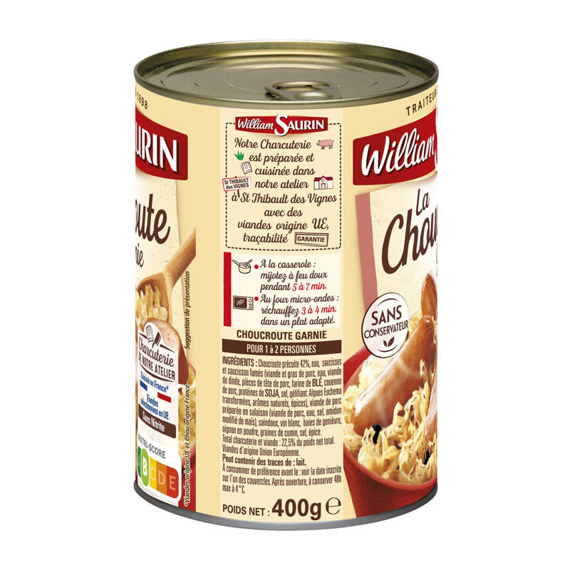 William Saurin Garnished sauerkraut 400g