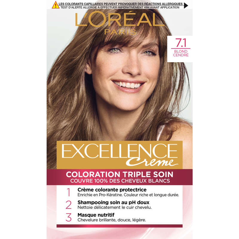Excellence Crème Coloration 7.1 Blond cendré Excellence Crème Coloration 7.1 Blond cendré