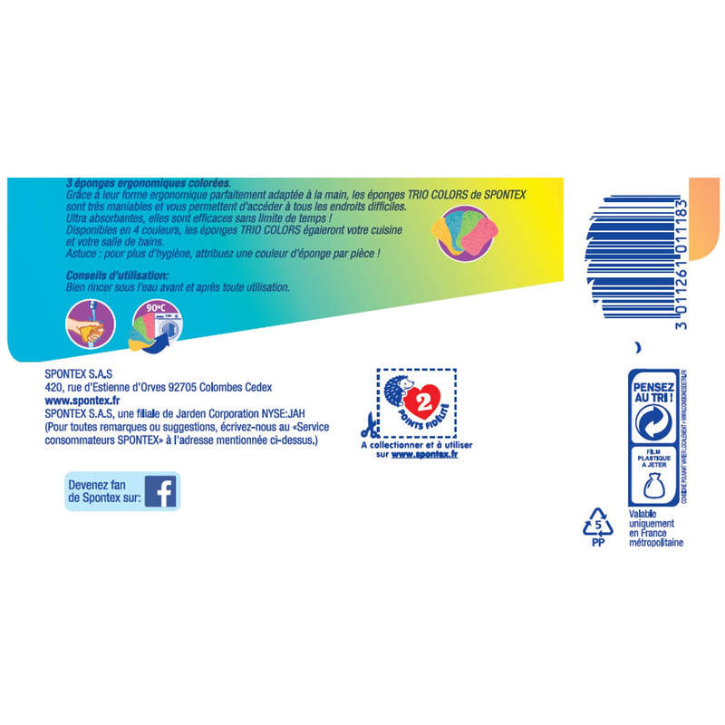 Spontex ergonomic vegetable sponges, bag of 3 Spontex ergonomic vegetable sponges, bag of 3