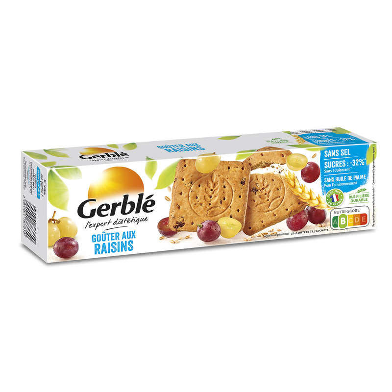 Gerblé Goûter aux raisins, sans sel ajouté 360g Gerblé Goûter aux raisins, sans sel ajouté 360g