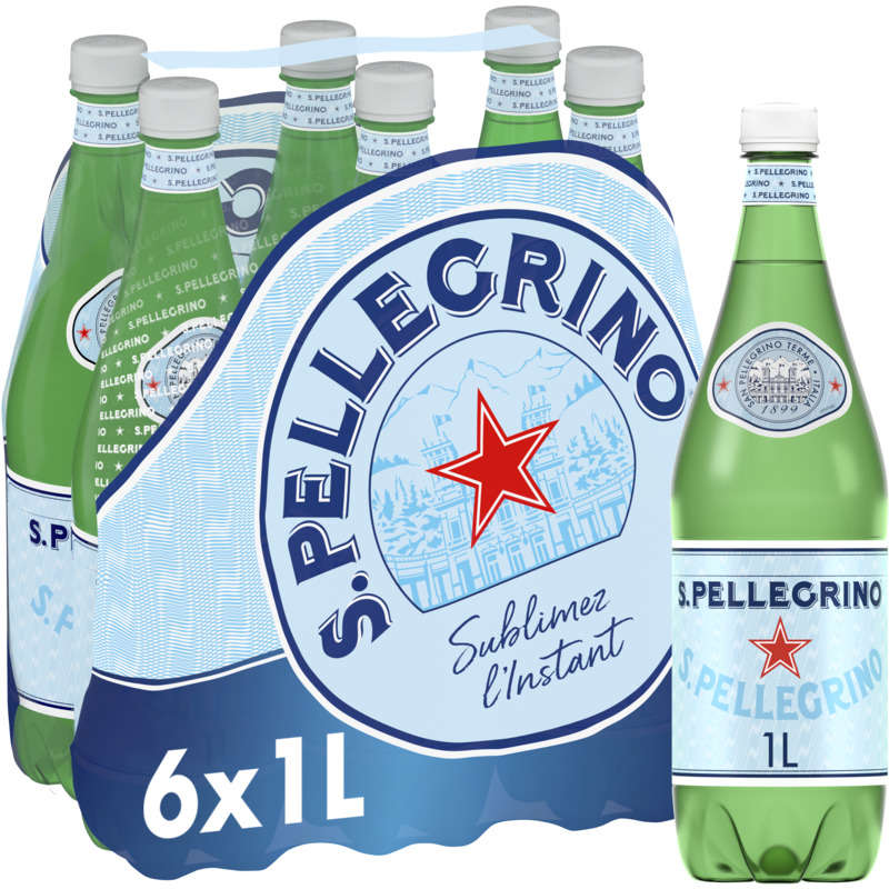 San Pellegrino eau minérale gazeuse pack de 6x1L San Pellegrino eau minérale gazeuse pack de 6x1L