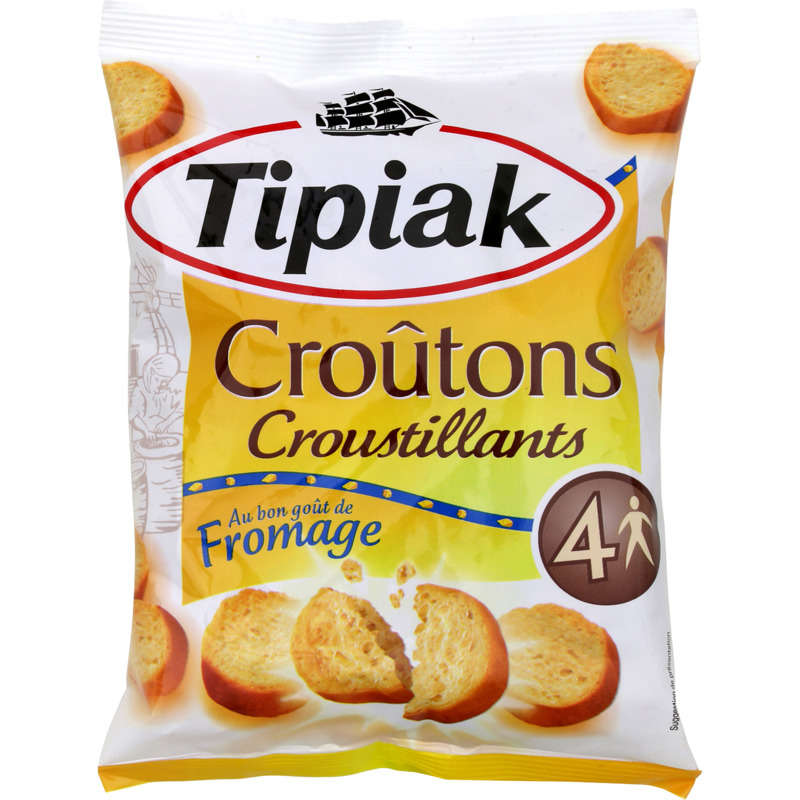 Tipiak Croûtons Croustillants Au Bon Goût De Fromage 90g Tipiak Croûtons Croustillants Au Bon Goût De Fromage 90g