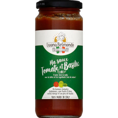 Luana belmondo sauce tomates et basilic bio 330g