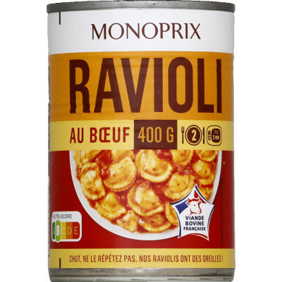 Monoprix Pure beef ravioli 400g