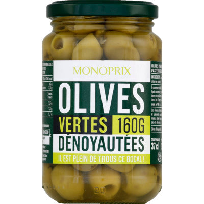 Monoprix Pitted green olives 160g