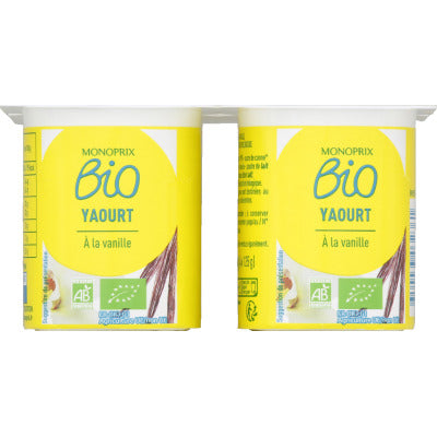 Monoprix Bio Vanilla Flavored Yogurt 4x125g