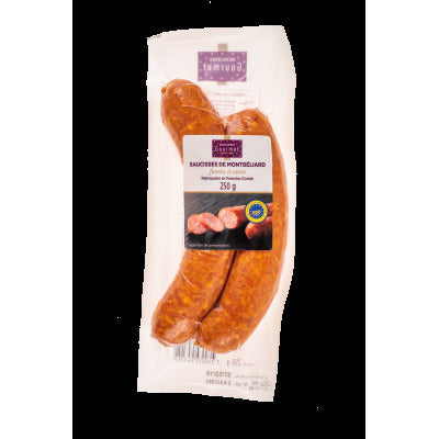 Monoprix Gourmet Smoked and cooked Montbéliard sausages 250g