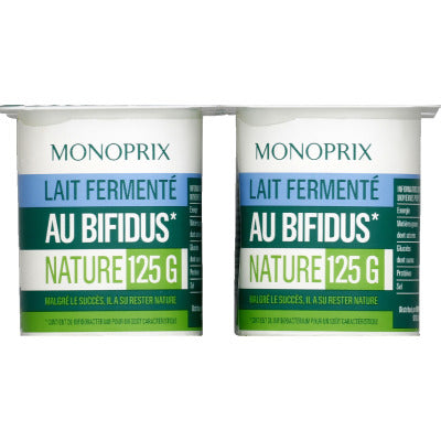 Monoprix Natural bifidus fermented milk 4x125g