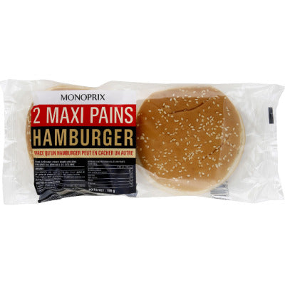 Monoprix Maxi Hamburger Bread x2 165g