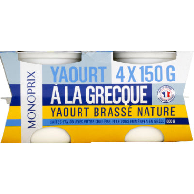 Monoprix Greek Yogurt 4x150g