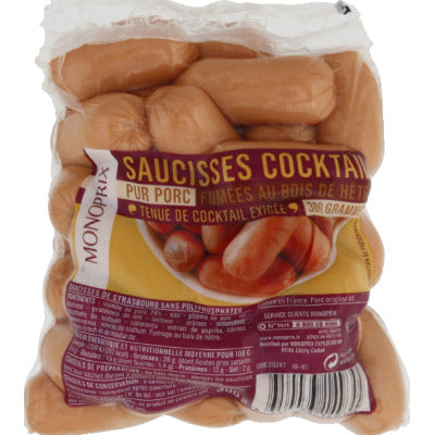 Monoprix Pure Pork Cocktail Sausage 300g