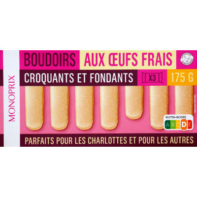 Monoprix Boudoirs aux oeufs Frais Croquants et Fondants 175g