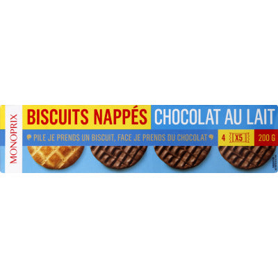 Monoprix Milk Chocolate Coated Biscuits 200g