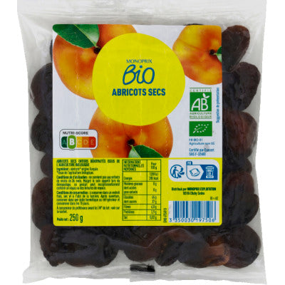 Monoprix Organic Dried Apricots 250g Bag