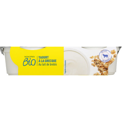 Monoprix Bio Yaourt de brebis à la grecque bio 2x150g