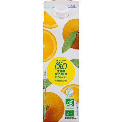 Monoprix Bio 100% pure orange juice, with pulp, organic 1