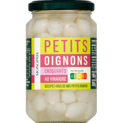 Monoprix Petits oignons croquants au vinaigre 190g