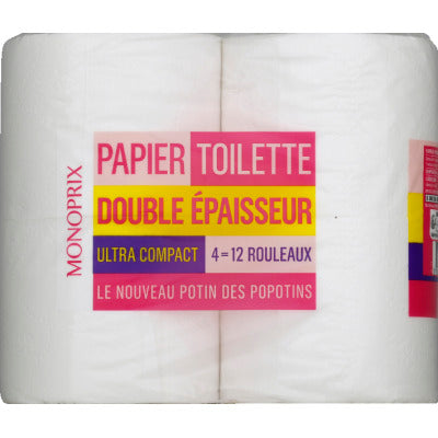 Monoprix Ultra-compact double-thickness toilet paper x4