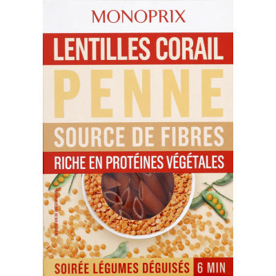 Monoprix Penne Coral Lentils 250g