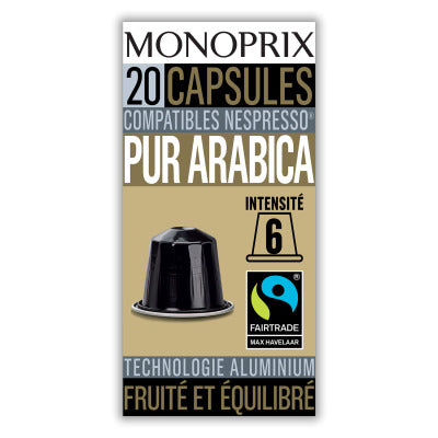 Monoprix Pure Arabica Coffee 20 Capsules 100G