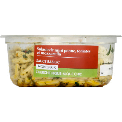 Monoprix Mini Penne Tomatoes Mozzarella Basil Sauce 180g