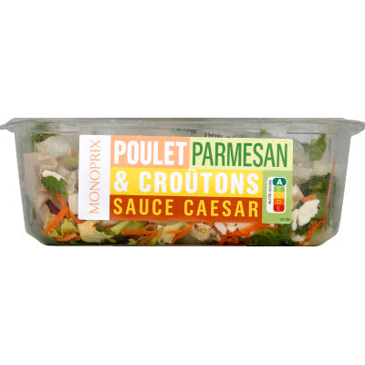 Monoprix Salads & raw vegetables chicken parmesan & croutons Caesar sauce 250g