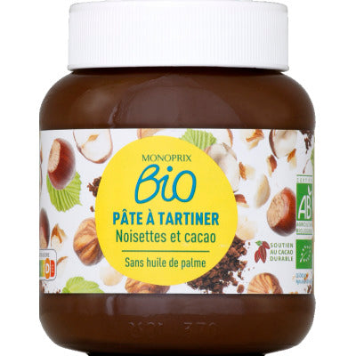 Monoprix Bio Hazelnut and Cocoa Spread 400g