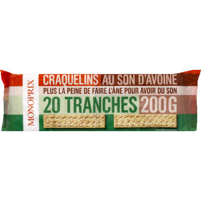 Monoprix Oat Bran Crackers 200g