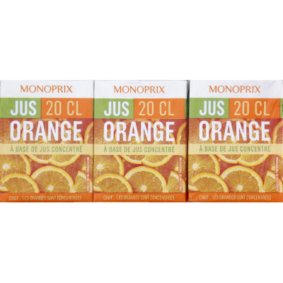 Monoprix Orange juice from concentrated juice 6x20cl