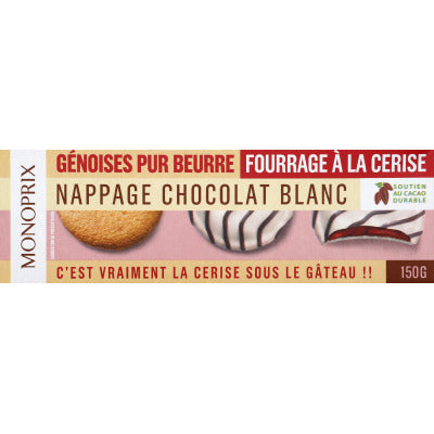 Monoprix Pure Butter Genoises with Cherry Filling 150g