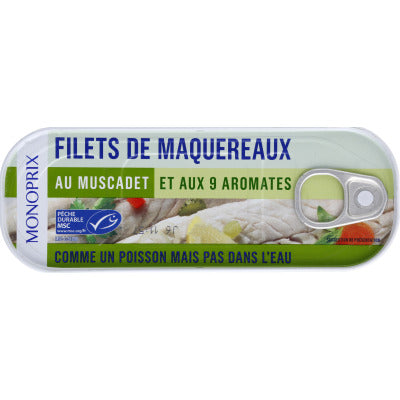 Monoprix Mackerel Fillets with Muscadet and 9 Aromatics 98g