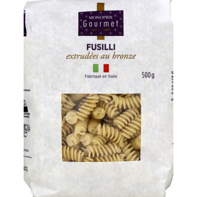 Monoprix Gourmet Fusilli extruded in bronze 500g