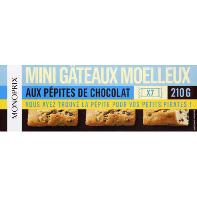 Monoprix Mini Soft Chocolate Chip Cakes 210G