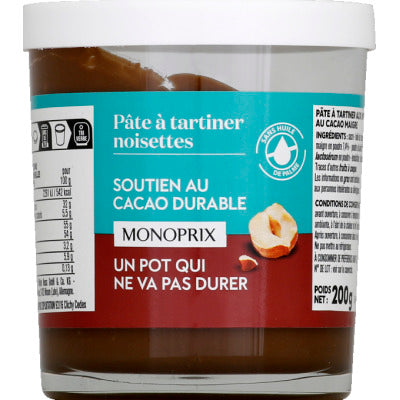 Monoprix Hazelnut spread 200g