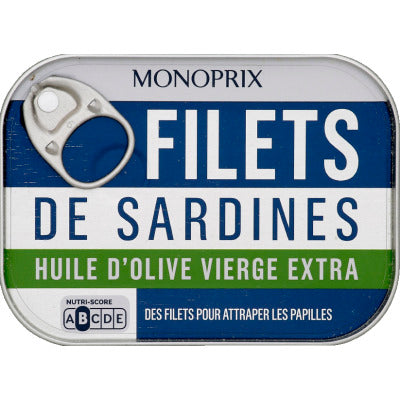 Monoprix Sardine Fillets Extra Virgin Olive Oil 70g