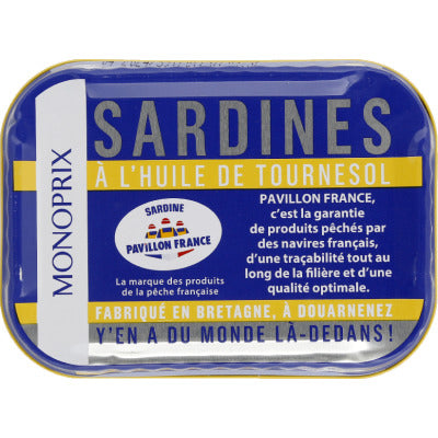 Monoprix Sardines in sunflower oil 87g