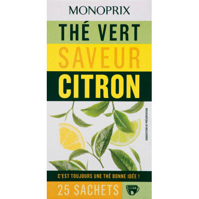 Monoprix Thé Vert Saveur Citron 50G